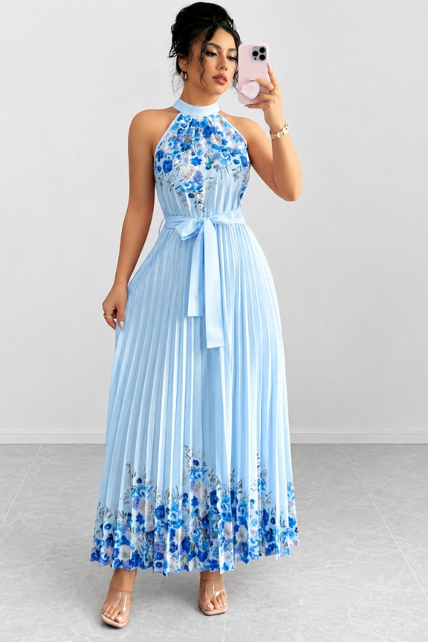 Julia | Romantisches, geblümtes Plissee-Midikleid 3