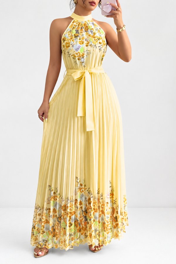 Julia | Romantisches, geblümtes Plissee-Midikleid 7