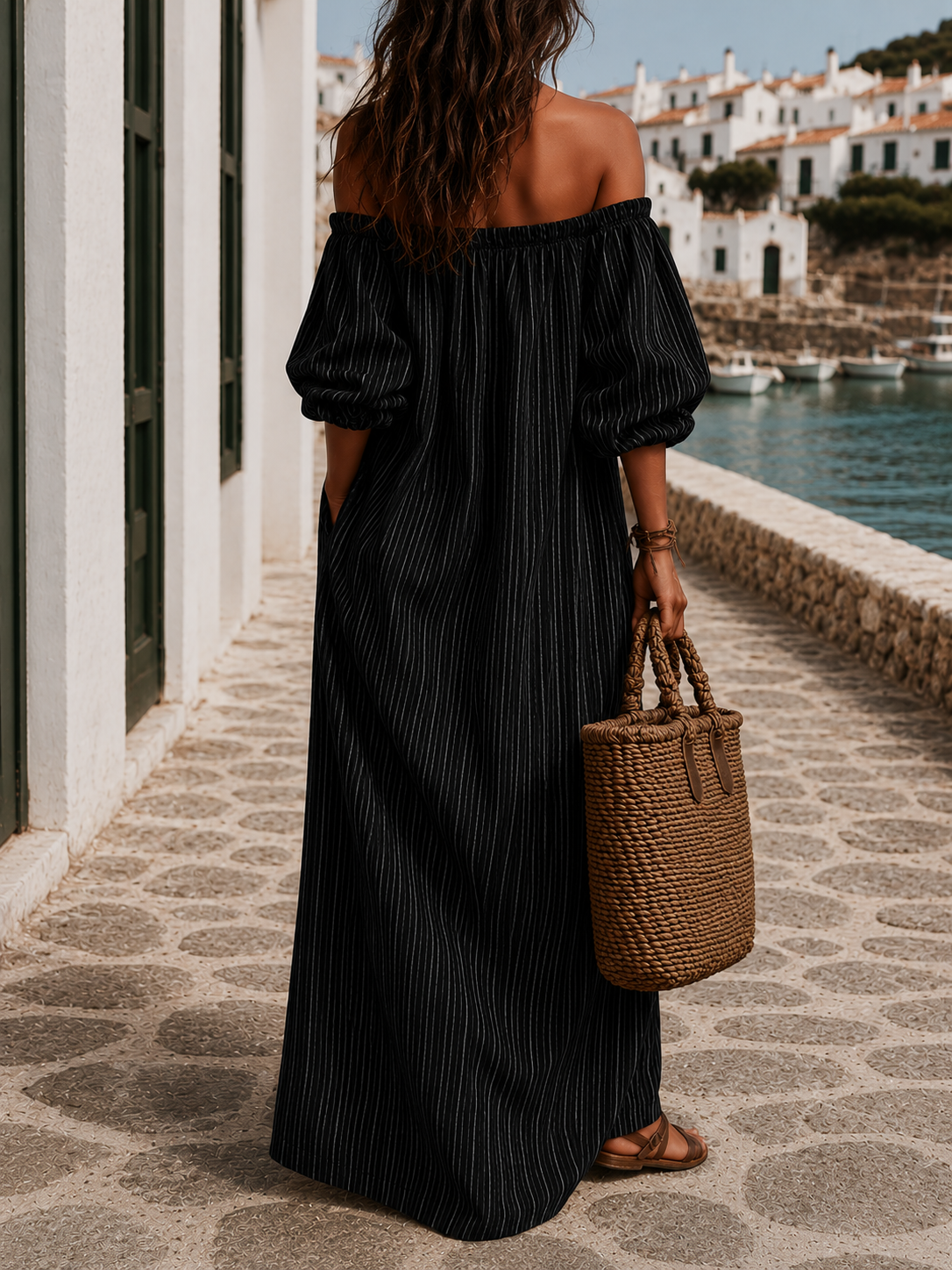 Kallista | Elegantes Maxikleid Sommer – Fließend, Atmungsaktiv & Langarm Damen Kleid 7