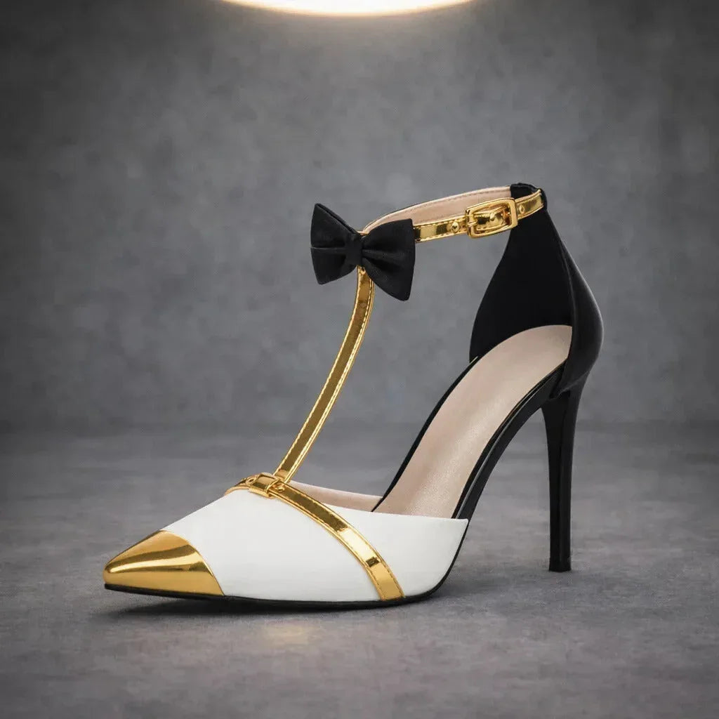 Katarina | Elegante Damen-Stiletto-Heels mit Fliege & Knöchelriemen 7