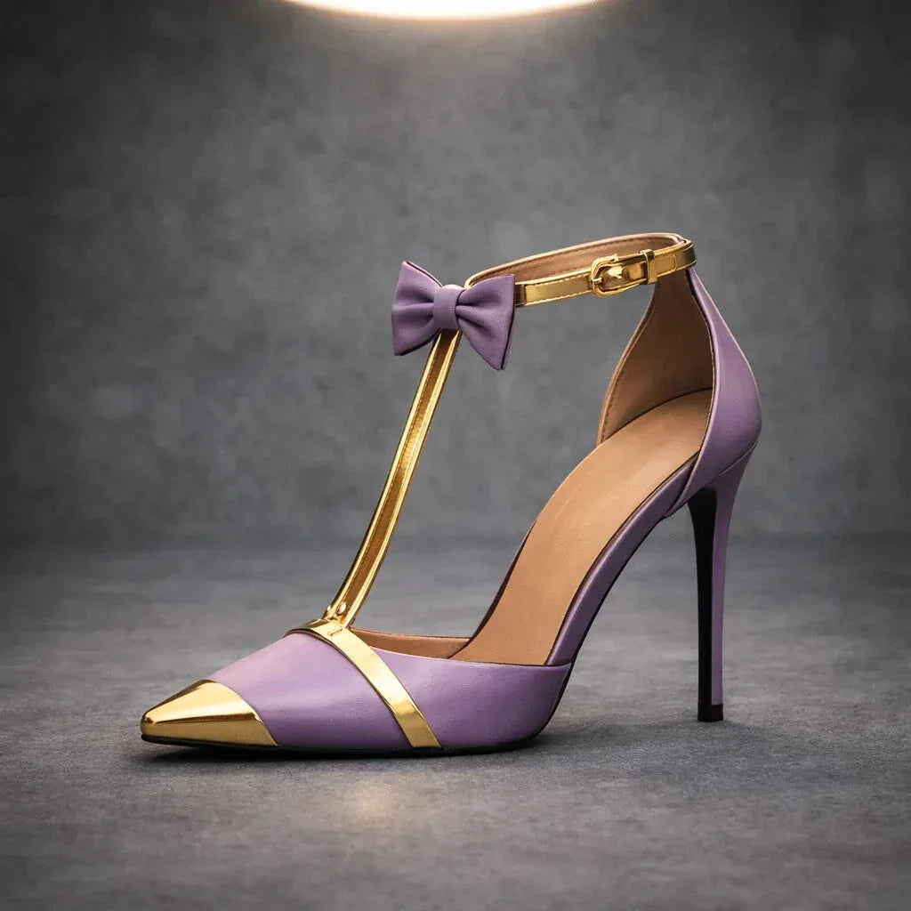 Katarina | Elegante Damen-Stiletto-Heels mit Fliege & Knöchelriemen 8