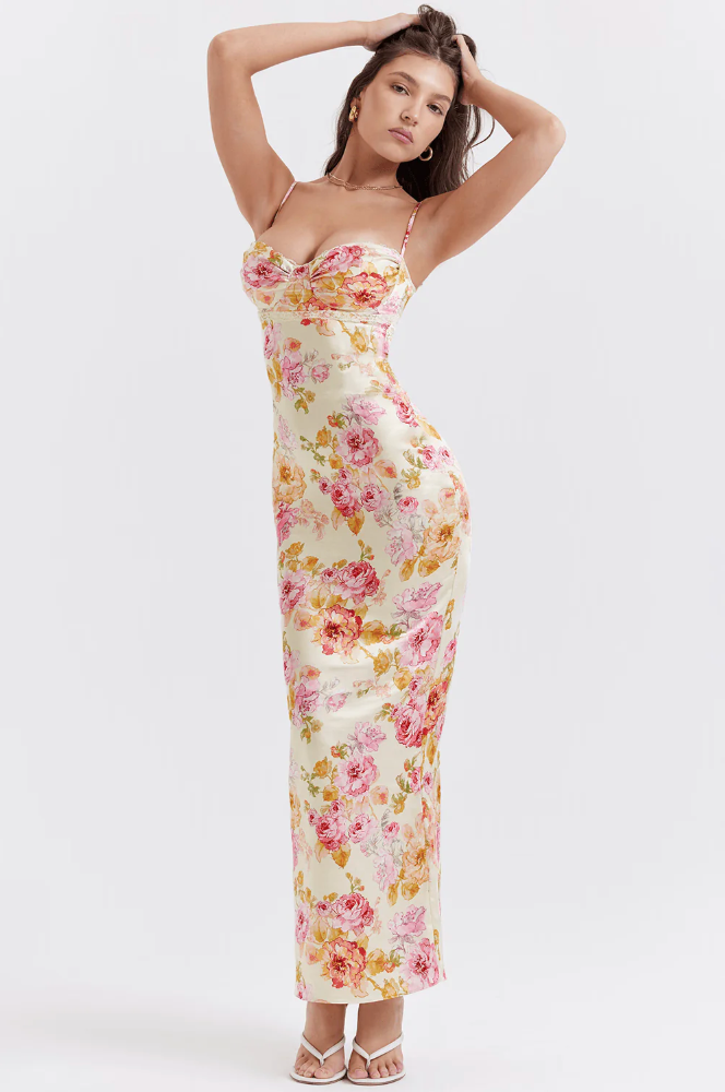 Kira | Damen Kleid Sommerkleider Spaghettiträger Elegant Hochzeitsgast 2