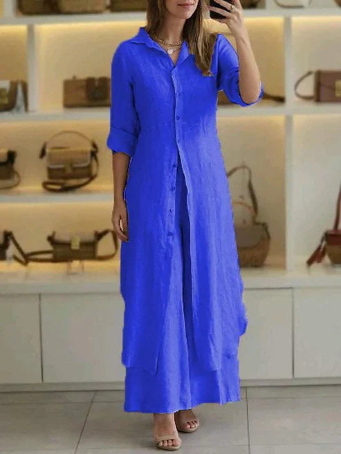Lara | Elegantes Hemdblusenkleid Damen – Fließend & Vielseitig für den Sommer 0