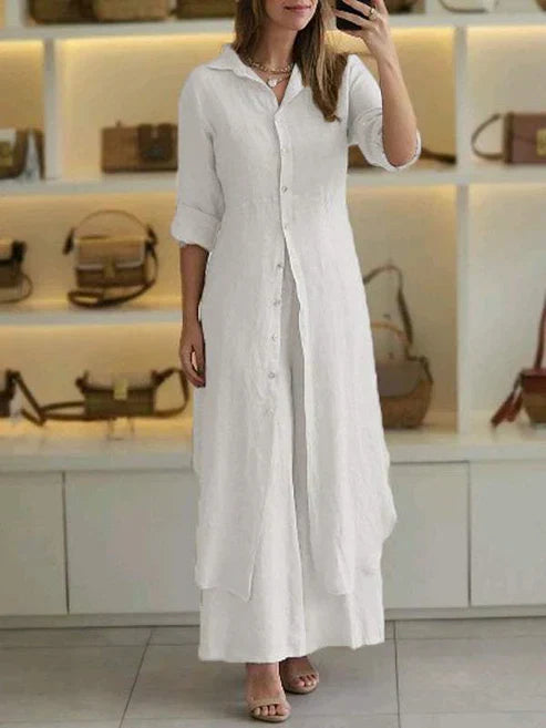 Lara | Elegantes Hemdblusenkleid Damen – Fließend & Vielseitig für den Sommer 1