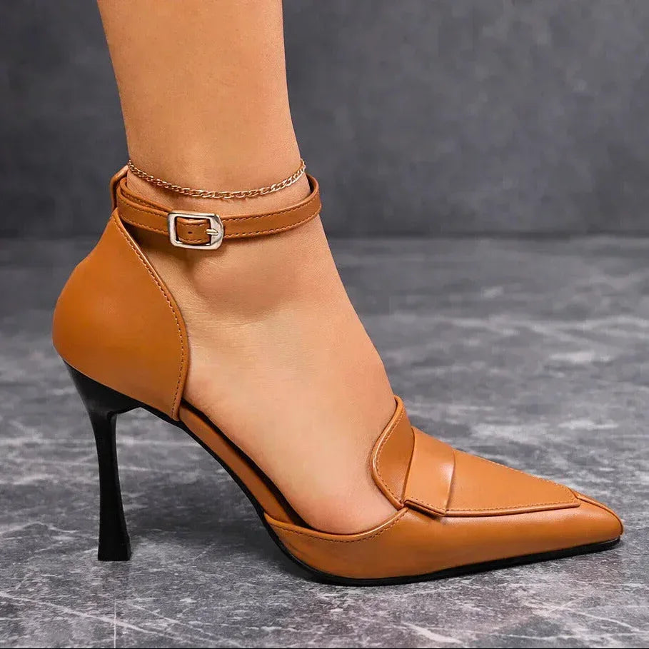 Lavinia | Elegante Damen-Absätze mit Knöchelriemen & Spitzem Zehendesign 1