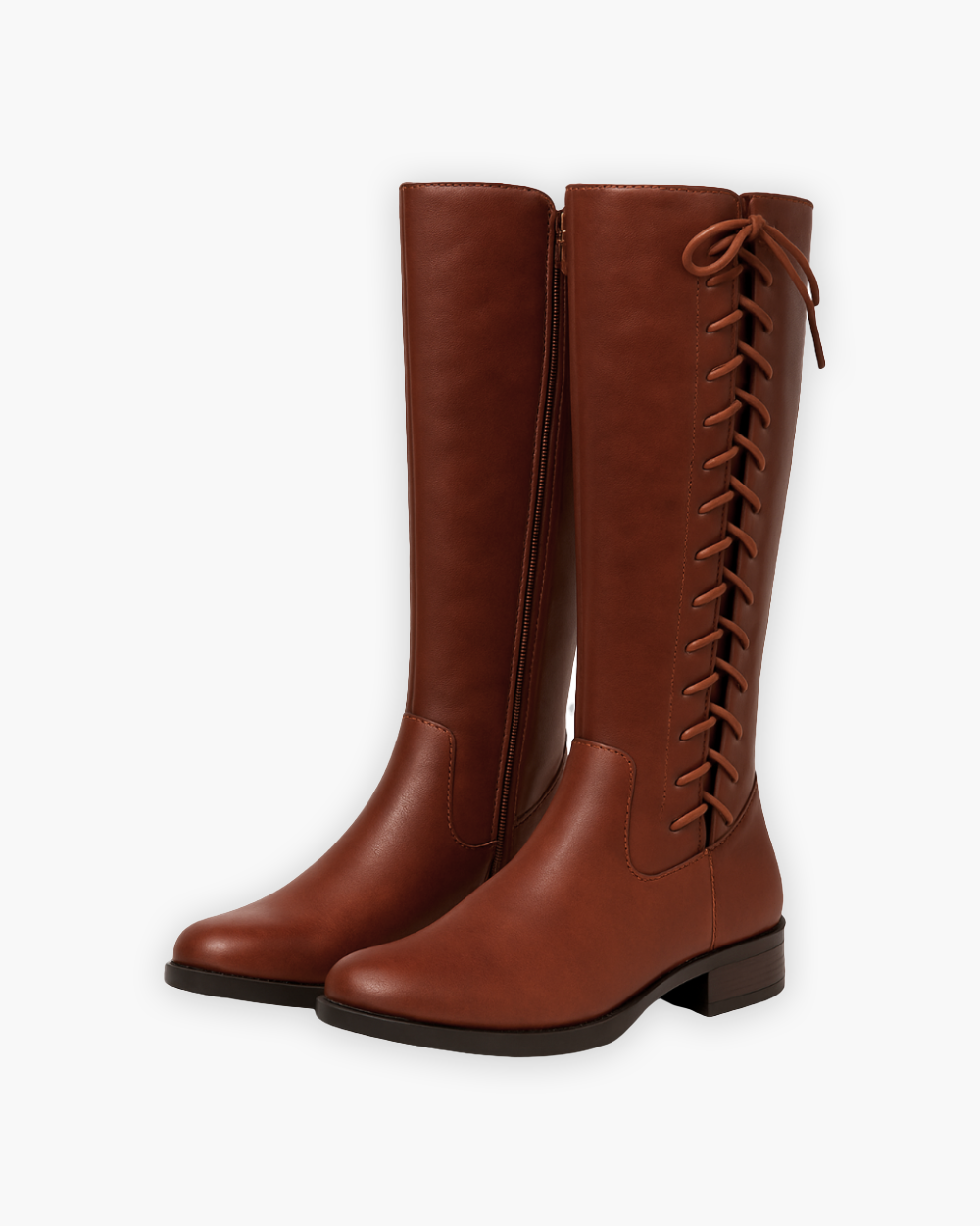 Kniehohe Stiefel mit seitlicher Schnürung