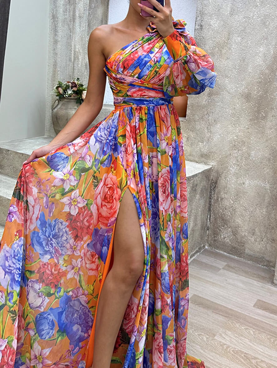 Lilie | Elegantes, Romantisches &amp; Fließendes One-Shoulder-Maxikleid 9