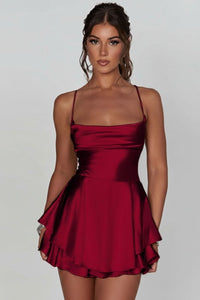 Julia | Elegantes und modernes Damen Satin Minikleid