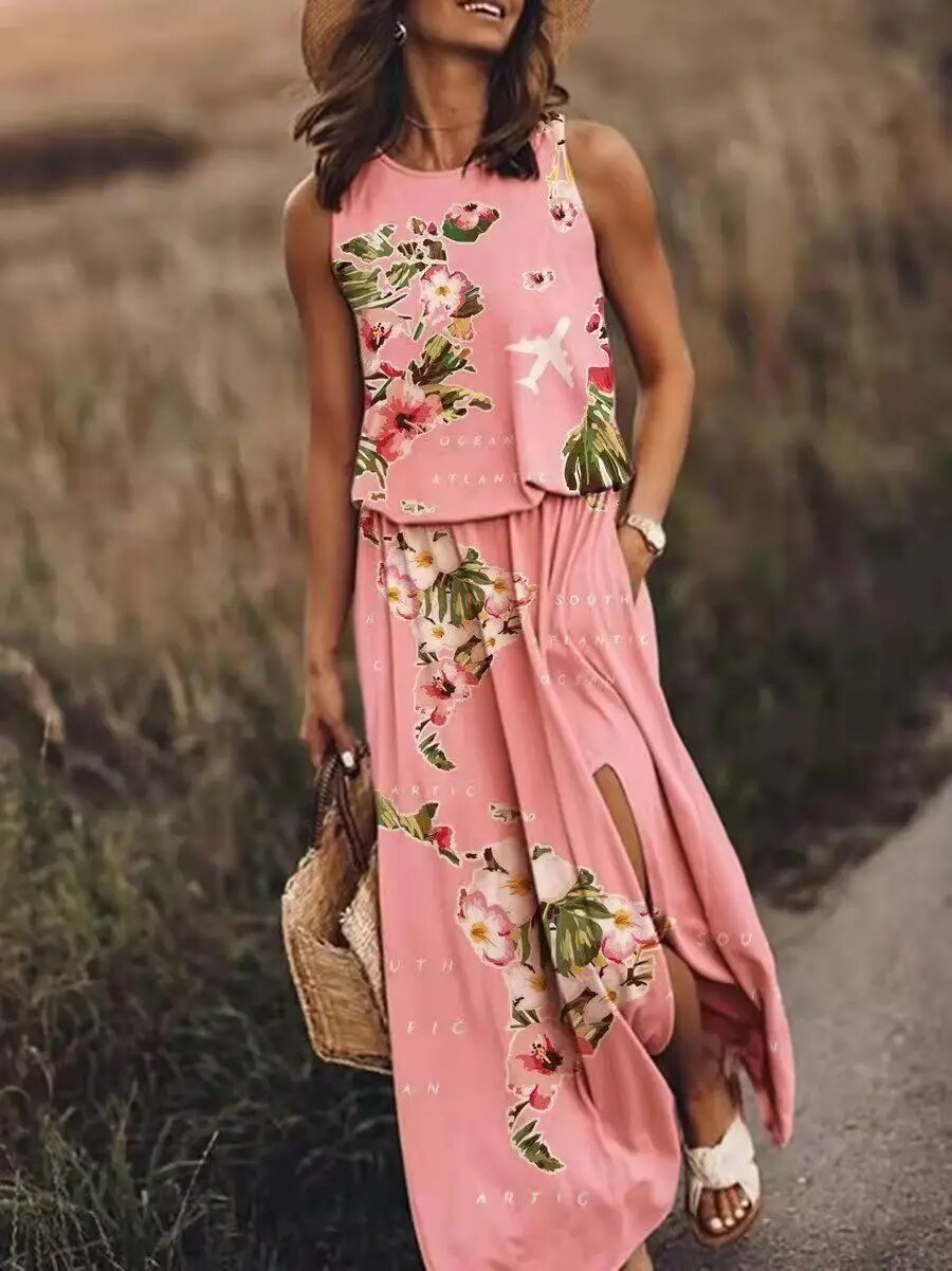 Lina | Ärmelloses, Fließendes & Elegantes Maxikleid Sommer für Damen 0