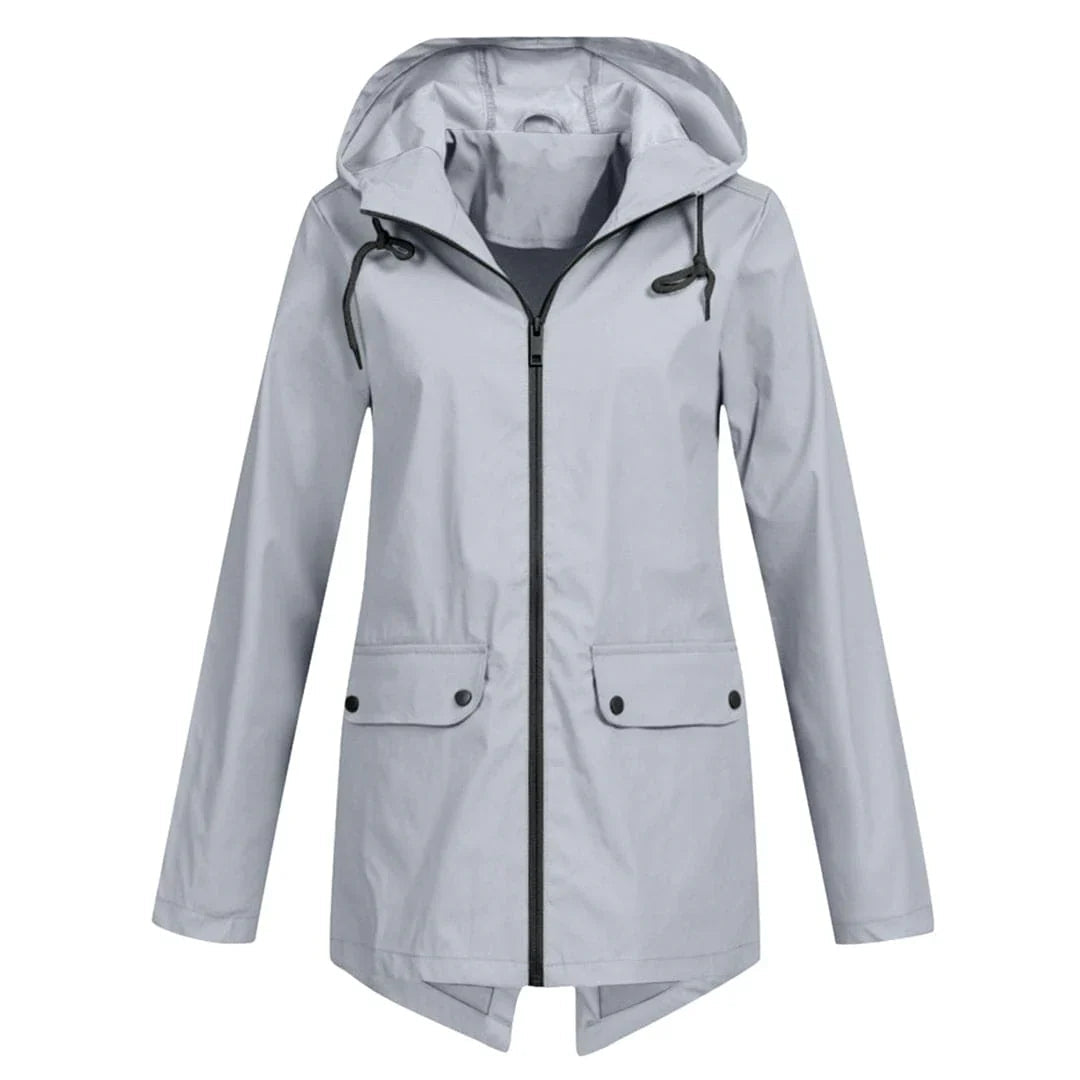 Lina | Damen Regenjacke – Wasserdicht, Bequem & Stilvoll mit Kapuze 0