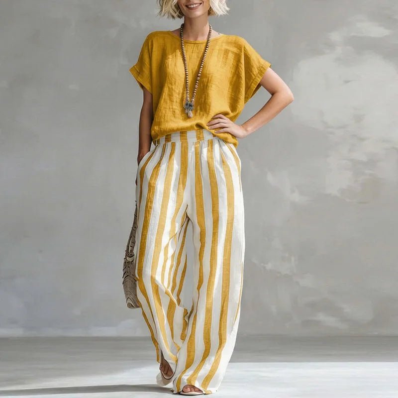 Lina | Elegantes Leinen Set Damen – Atmungsaktiv & Entspanntes Twin Set für Stilbewusste 0