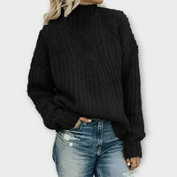 Amelia | Eleganter Damen Rollkragenpullover mit Zopfmuster