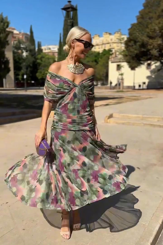 Kristin | Elegantes langes Festkleid mit V-Ausschnitt