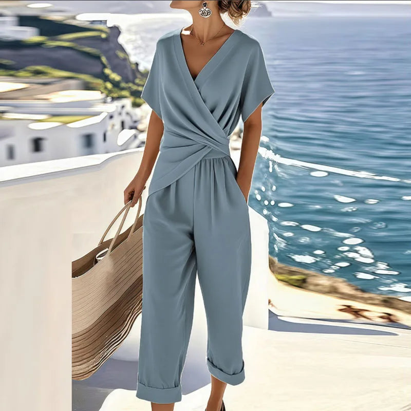 Livia | Eleganter Damen Zweiteiler Set mit Wickeloberteil 1