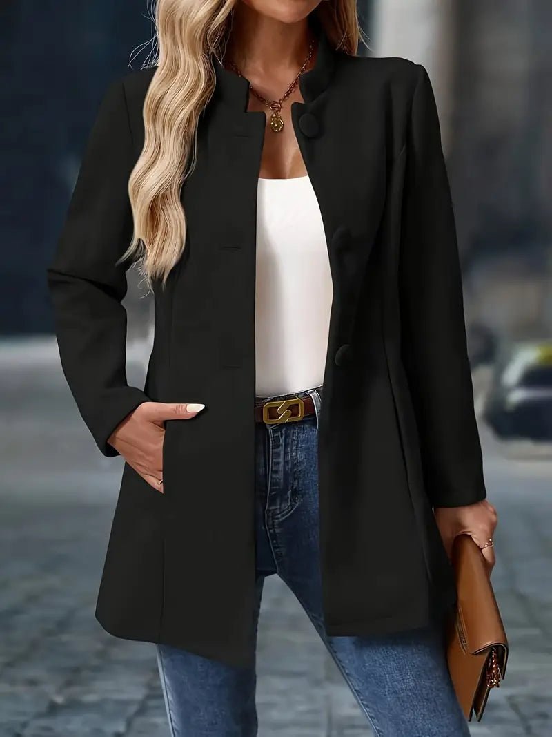 Livia | Eleganter Damenmantel aus Wollmischung – Mittellang mit Stehkragen für Winter 5