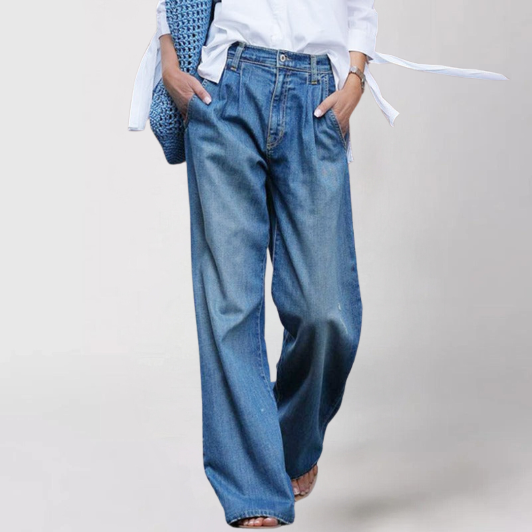 Luna | Bequemer Langer Jeansrock Damen mit Hohem Bund 0