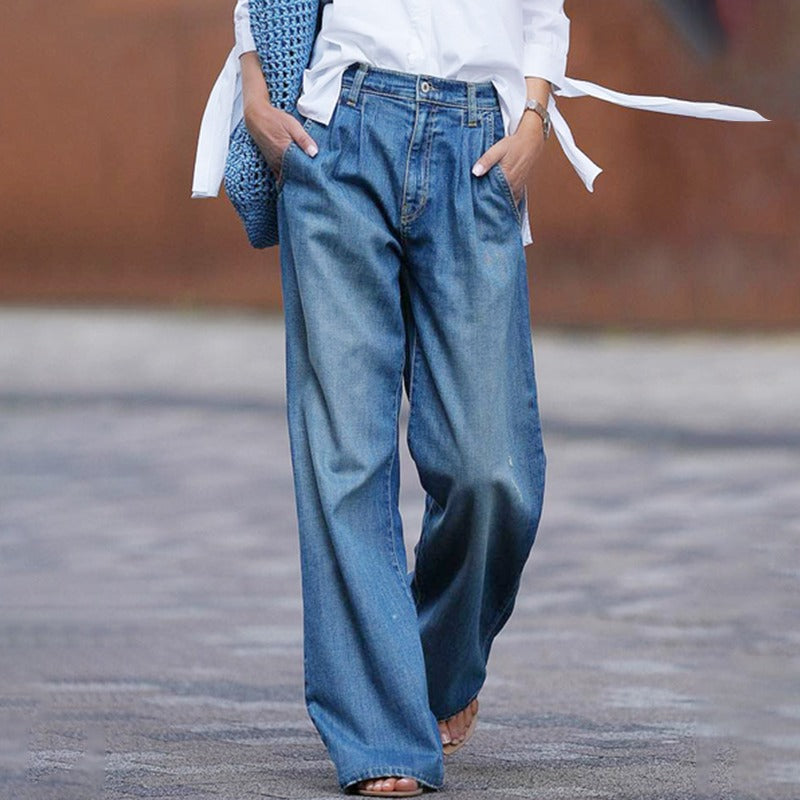 Luna | Bequemer Langer Jeansrock Damen mit Hohem Bund 1