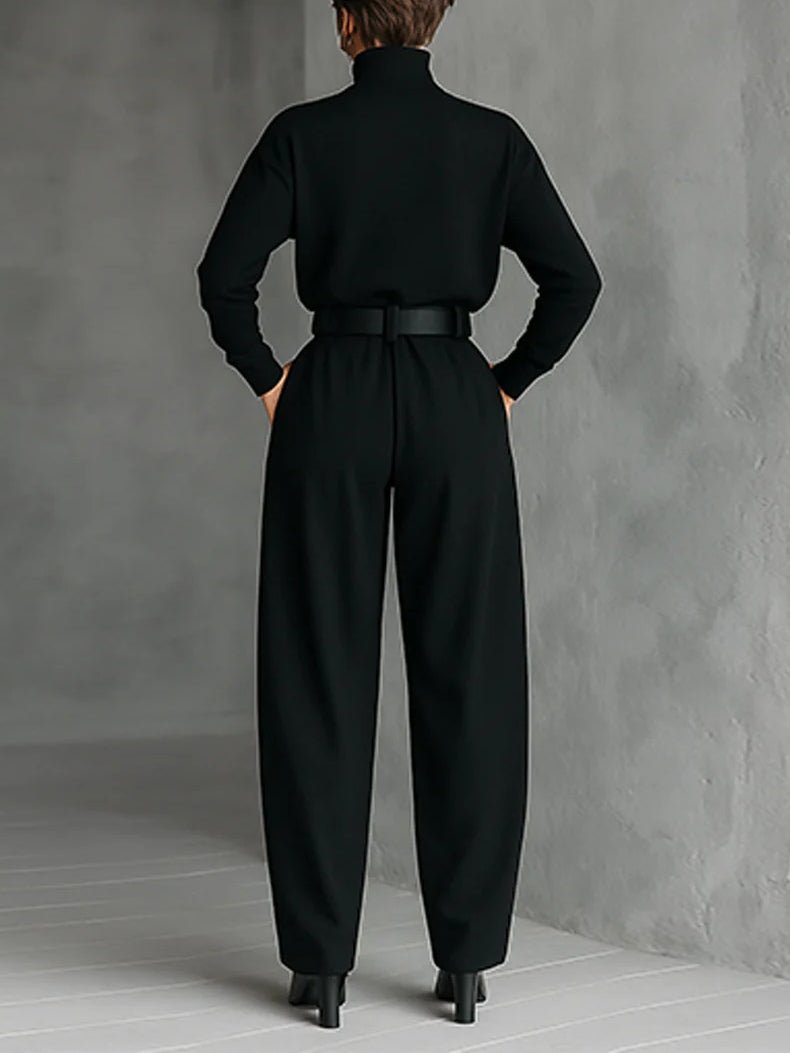 Luna | Eleganter Damen Overall – Festlicher, Atmungsaktiver Rollkragen mit Gürtel 1