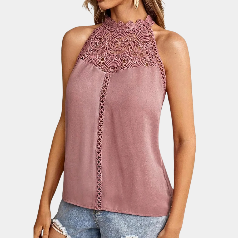 Luna | Elegantes Spitzentop für Damen – Ärmellos, Festlich &amp; Vielseitig 0