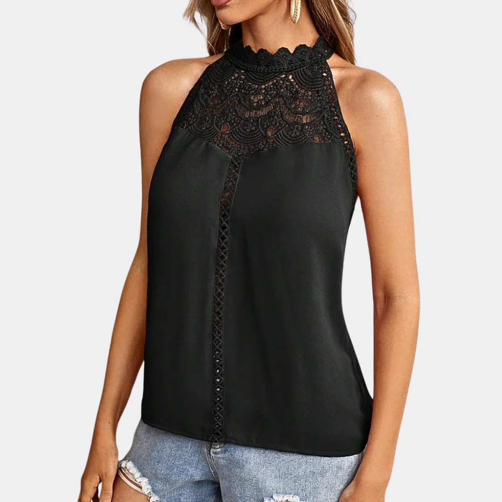 Luna | Elegantes Spitzentop für Damen – Ärmellos, Festlich &amp; Vielseitig 1