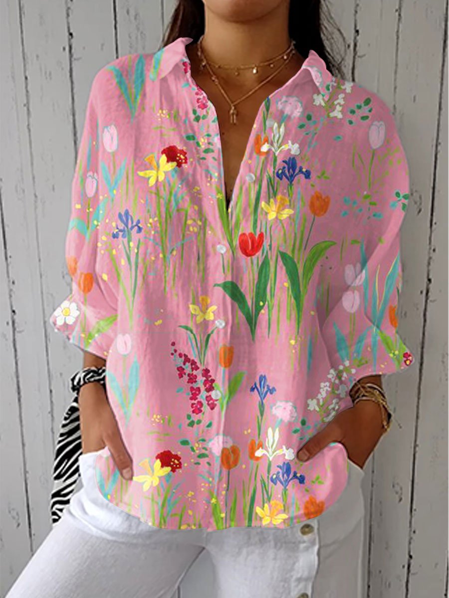 Luna | Entspannte Passform & Blumendruck Damenbluse für Frühlings- und Sommer-Styling 0