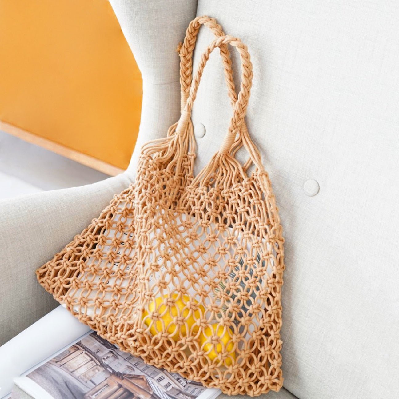 Luna | Handgefertigte Makramee-Baumwolltasche 1