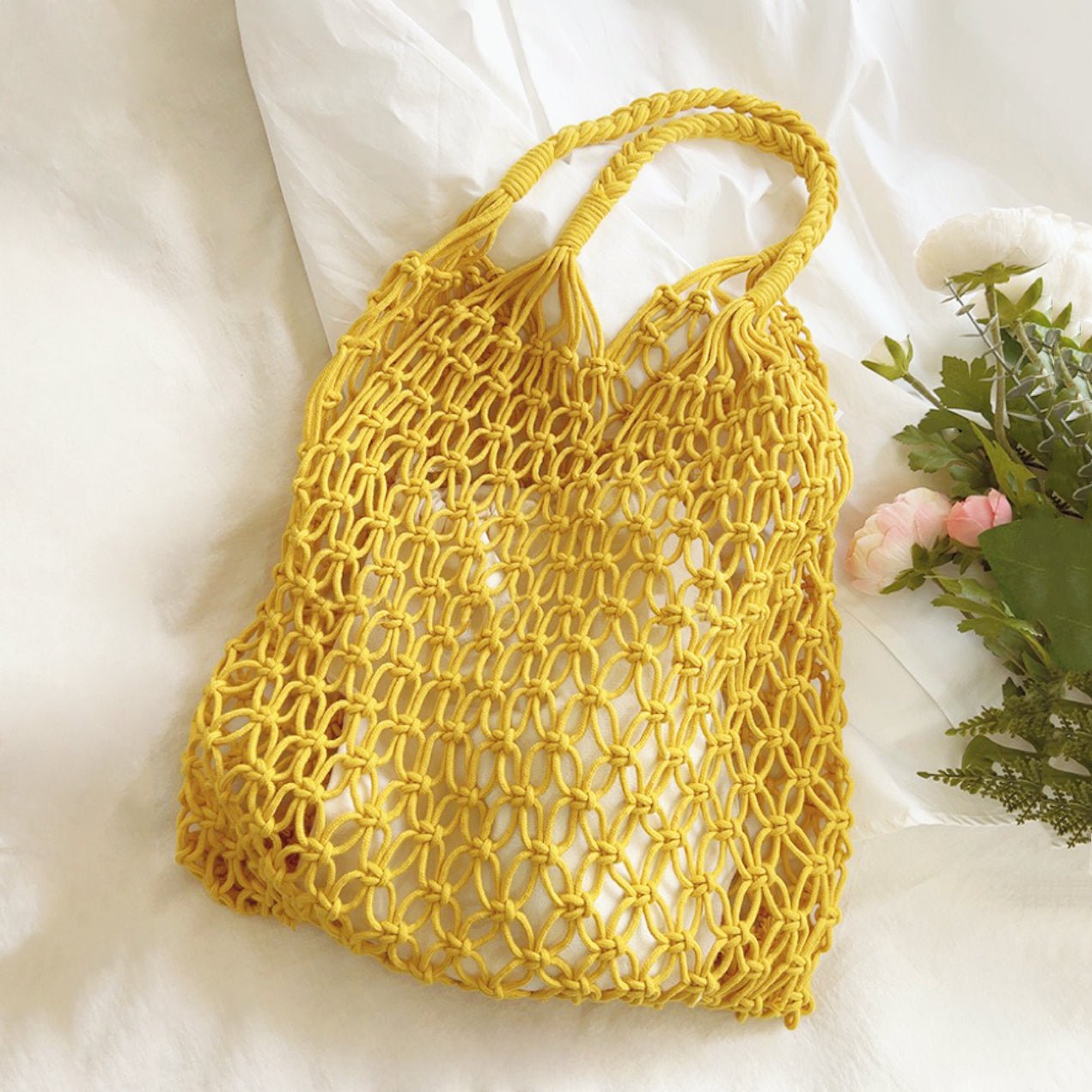 Luna | Handgefertigte Makramee-Baumwolltasche 3