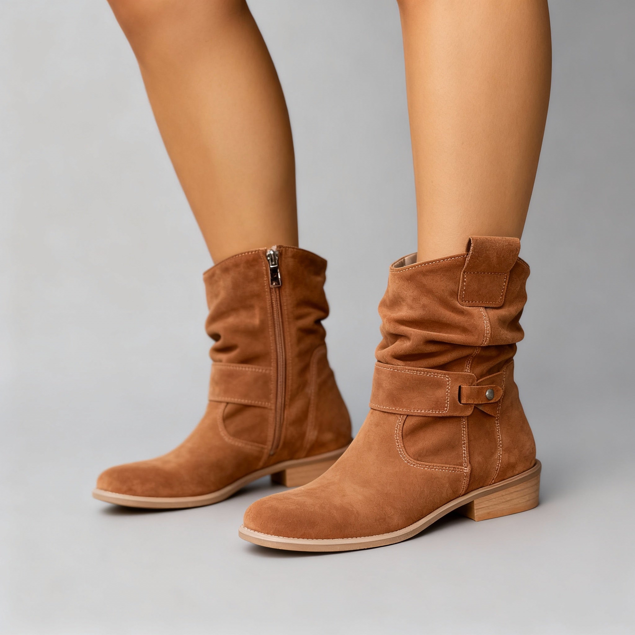 Luna | Stiefeletten Damen Elegant Schwarz Bequem Flach 1