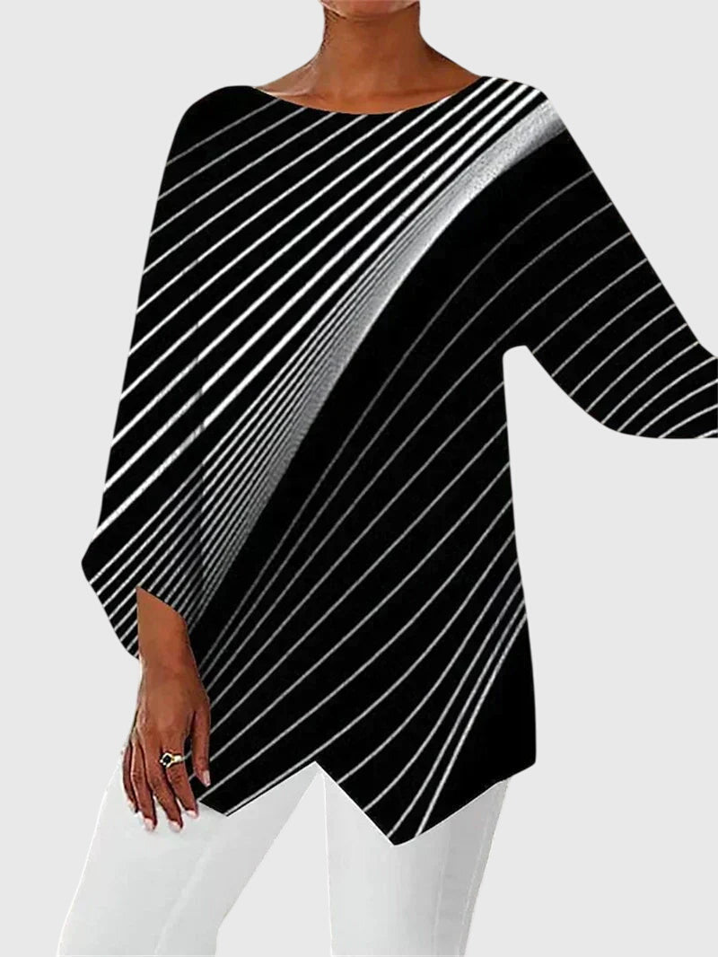 Lyanna | Elegantes Damenoberteil mit Schmetterlingsdruck – Schicke, Asymmetrische Oberteile Damen 1