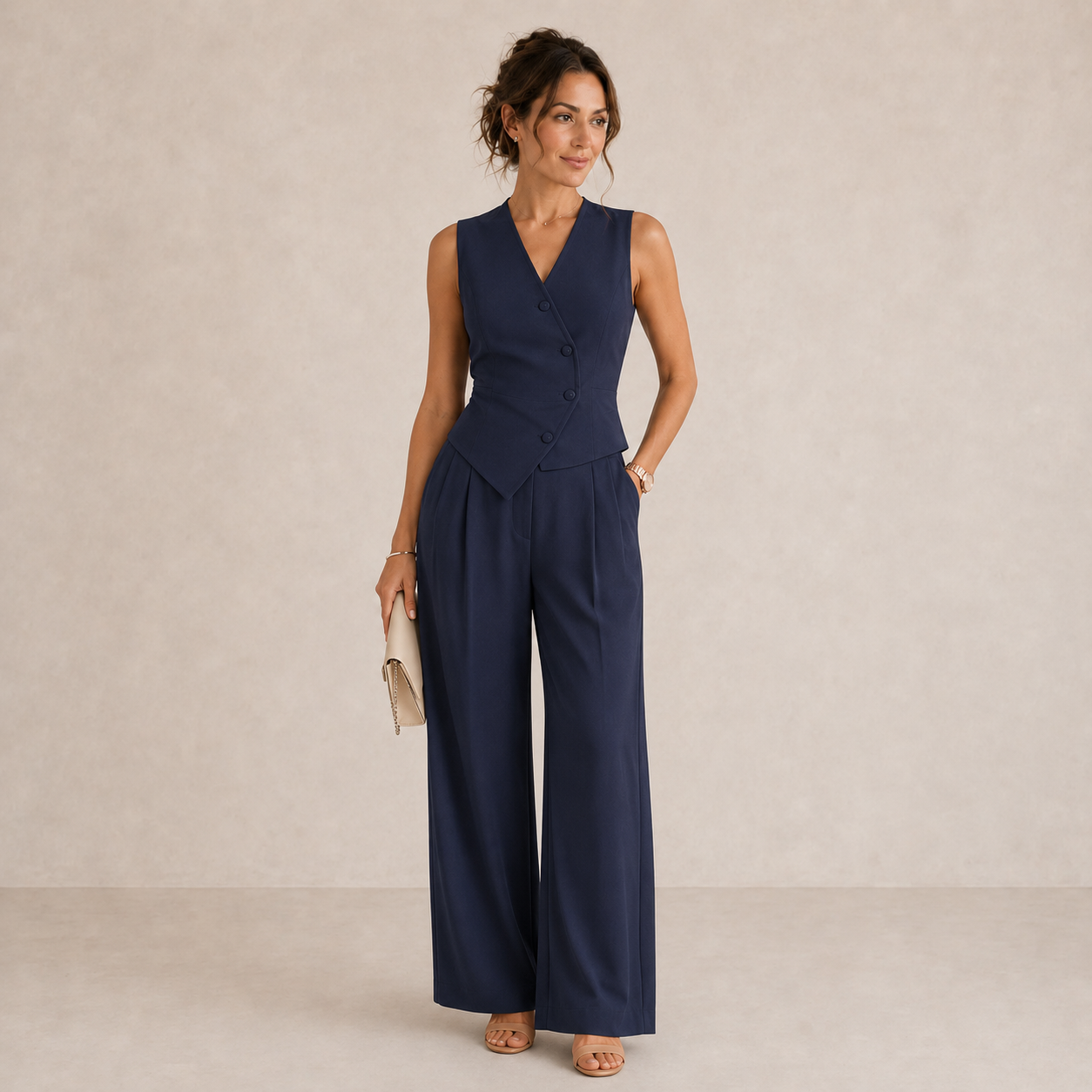 Mara | Eleganter Damen Anzug Festlich – Taillierter Blazer & Weitbein-Hose für Stilbewusste 1