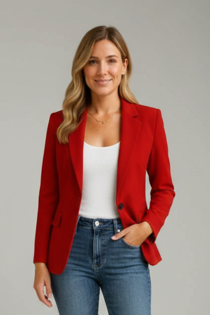 Marisol | Eleganter Langblazer Damen – Schwarz mit Fallendem Revers und Langen Ärmeln 0
