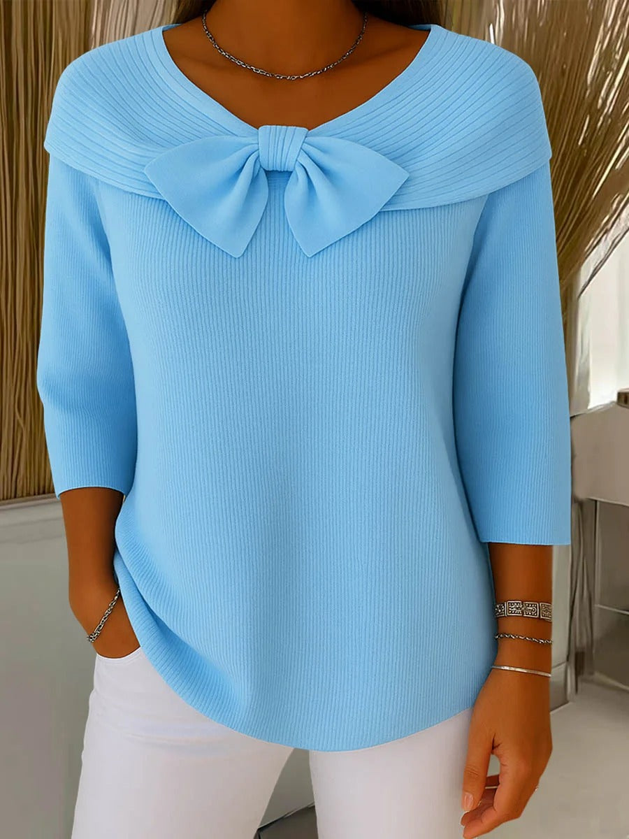 Martha | Eleganter Pullover mit Schleifendetail für femininen Charme 0