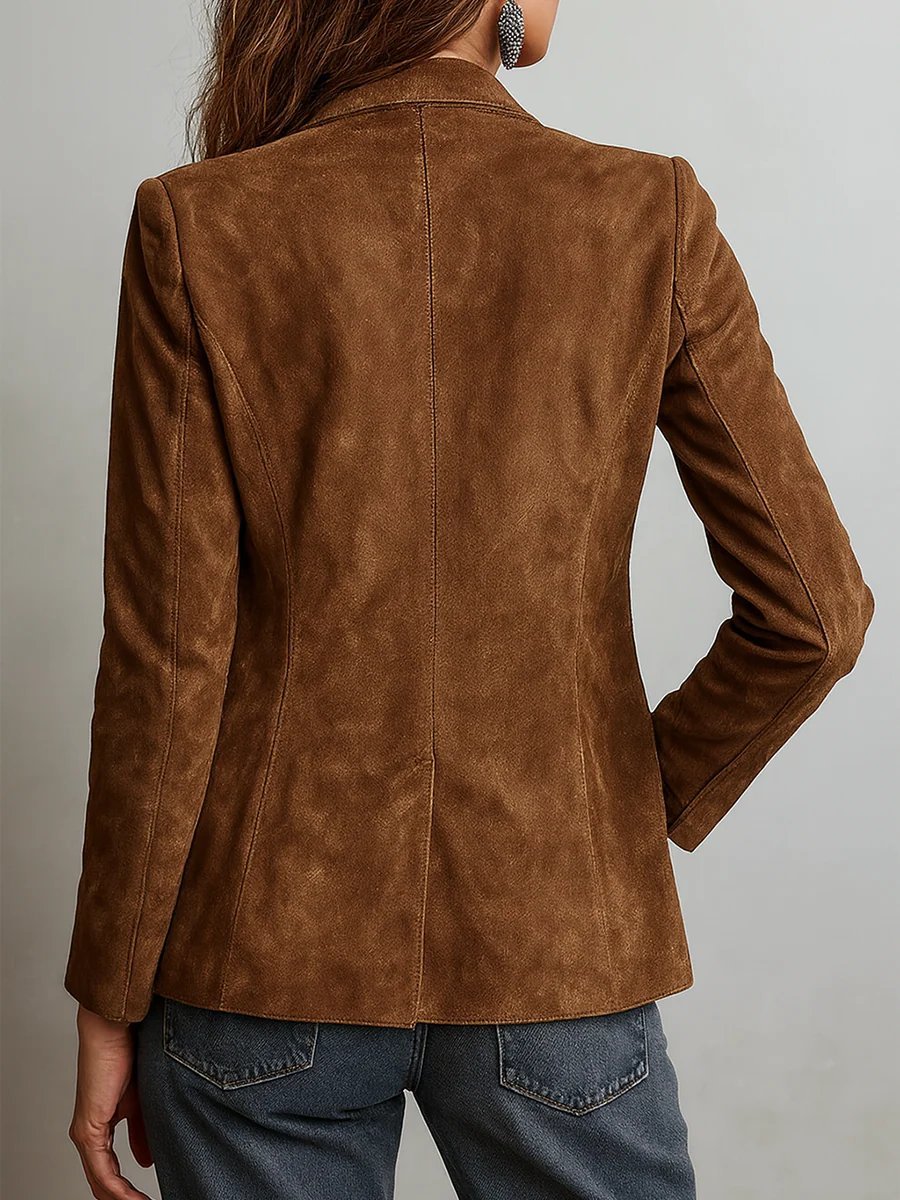 Maya | Luxuriöser und maßgeschneiderter Blazer aus Wildlederimitat 2
