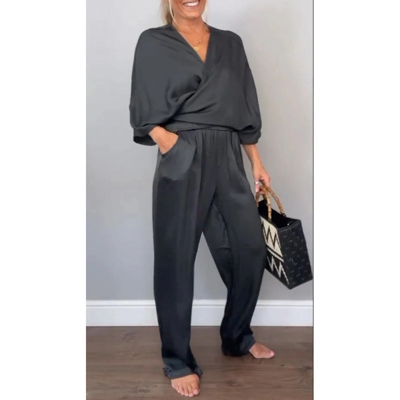 Mila | Elegantes Twin Set Damen – Bequem, Mit V-Ausschnitt &amp; Weitem Bein 6