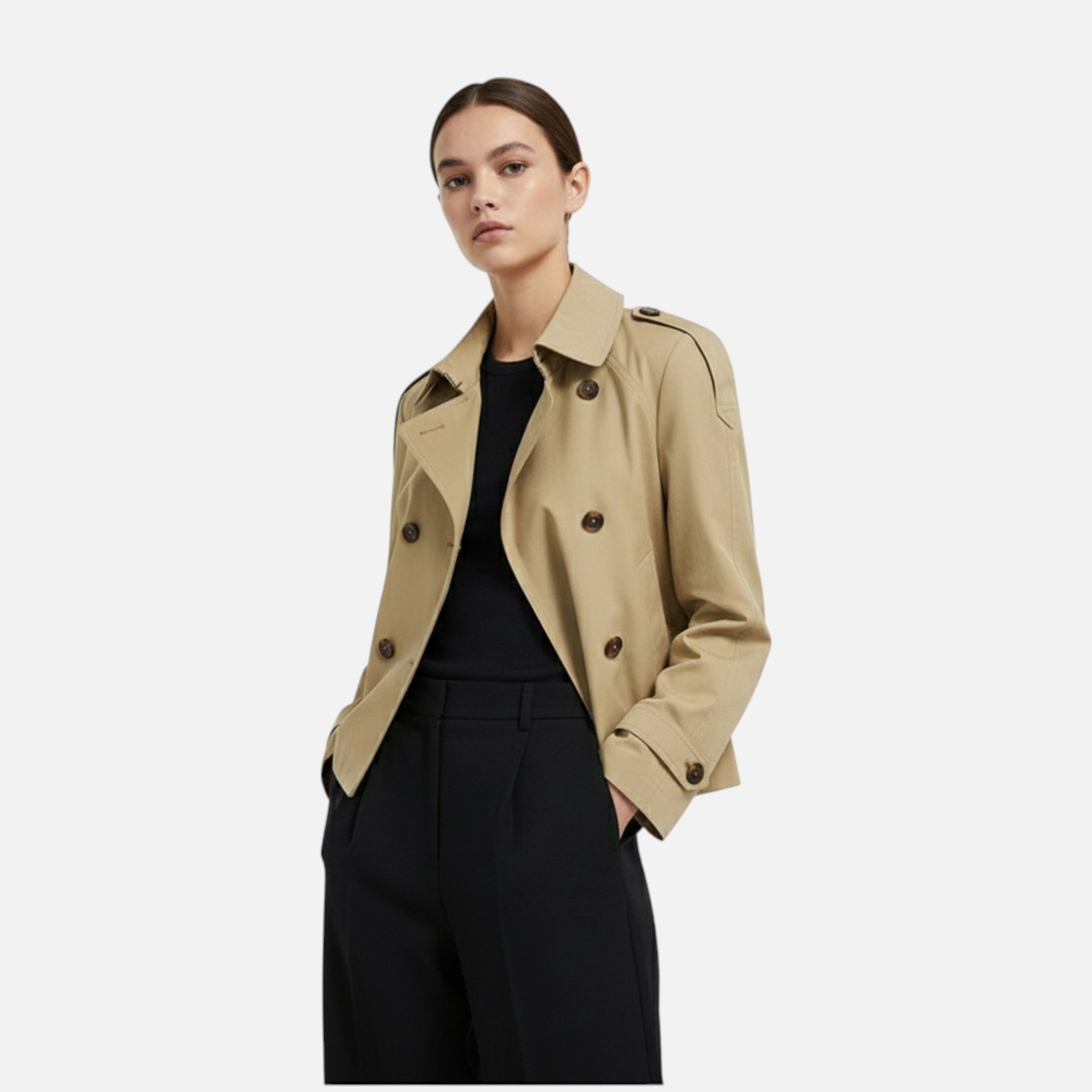 Mila | Kurzer Damen-Trenchcoat, schick und zeitlos 1