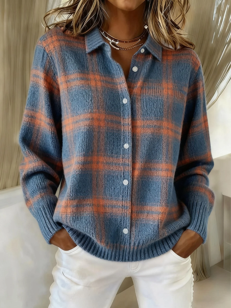 Mira – Strickbluse mit Karomuster 0