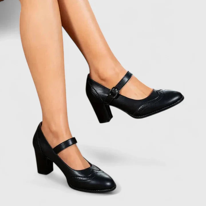 Mira | Elegante & Bequeme On Schuhe Damen Mary-Jane mit Blockabsatz 0