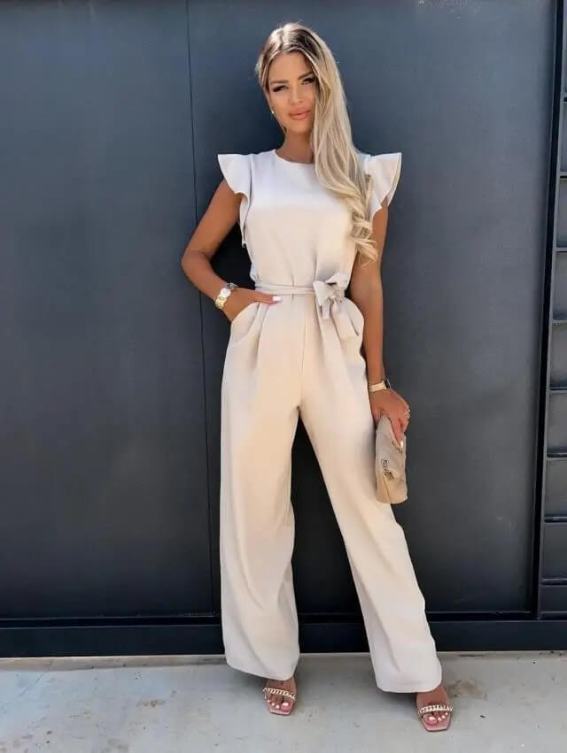 Mira | Eleganter Damen Jumpsuit – Flatterärmel für Hochzeit & Festlichkeiten 0