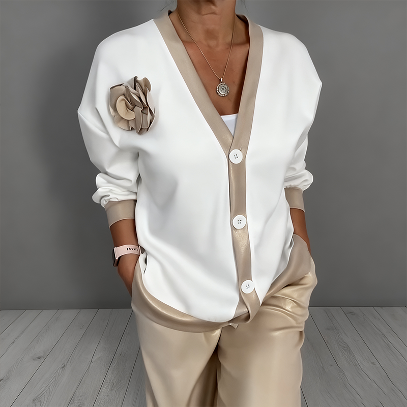 Mira | Elegantes, Vielseitiges Cardigan-Set mit Floralen Akzenten 5