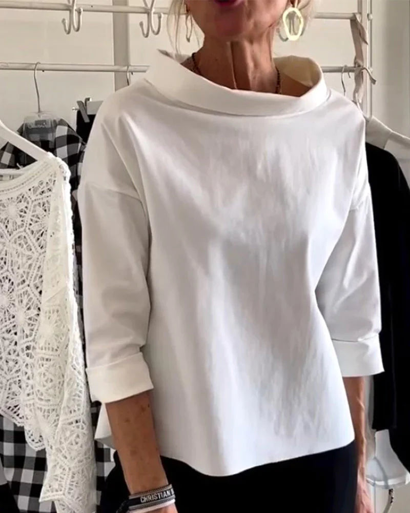 Mira | Festliche Oberteile Damen Elegant 3/4-Ärmel Entspannt 0