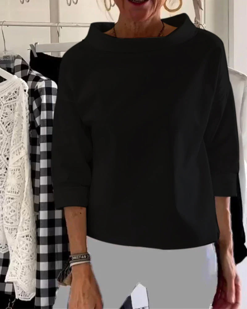 Mira | Festliche Oberteile Damen Elegant 3/4-Ärmel Entspannt 2