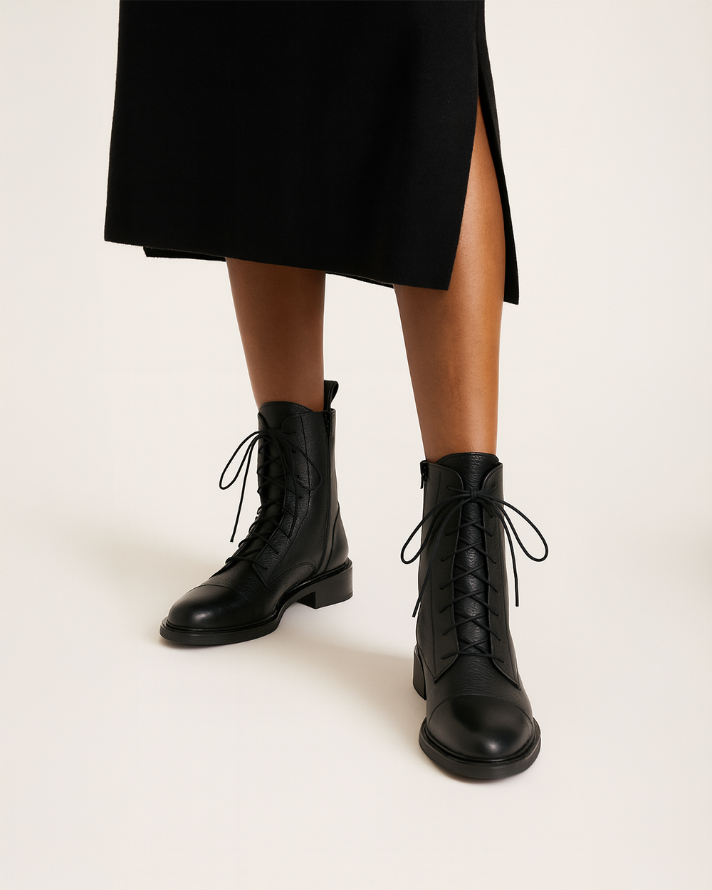 Schnürstiefeletten mit Blockabsatz