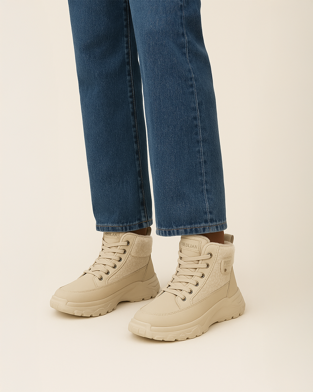 Hohe Sneakers mit warmem Innenfutter