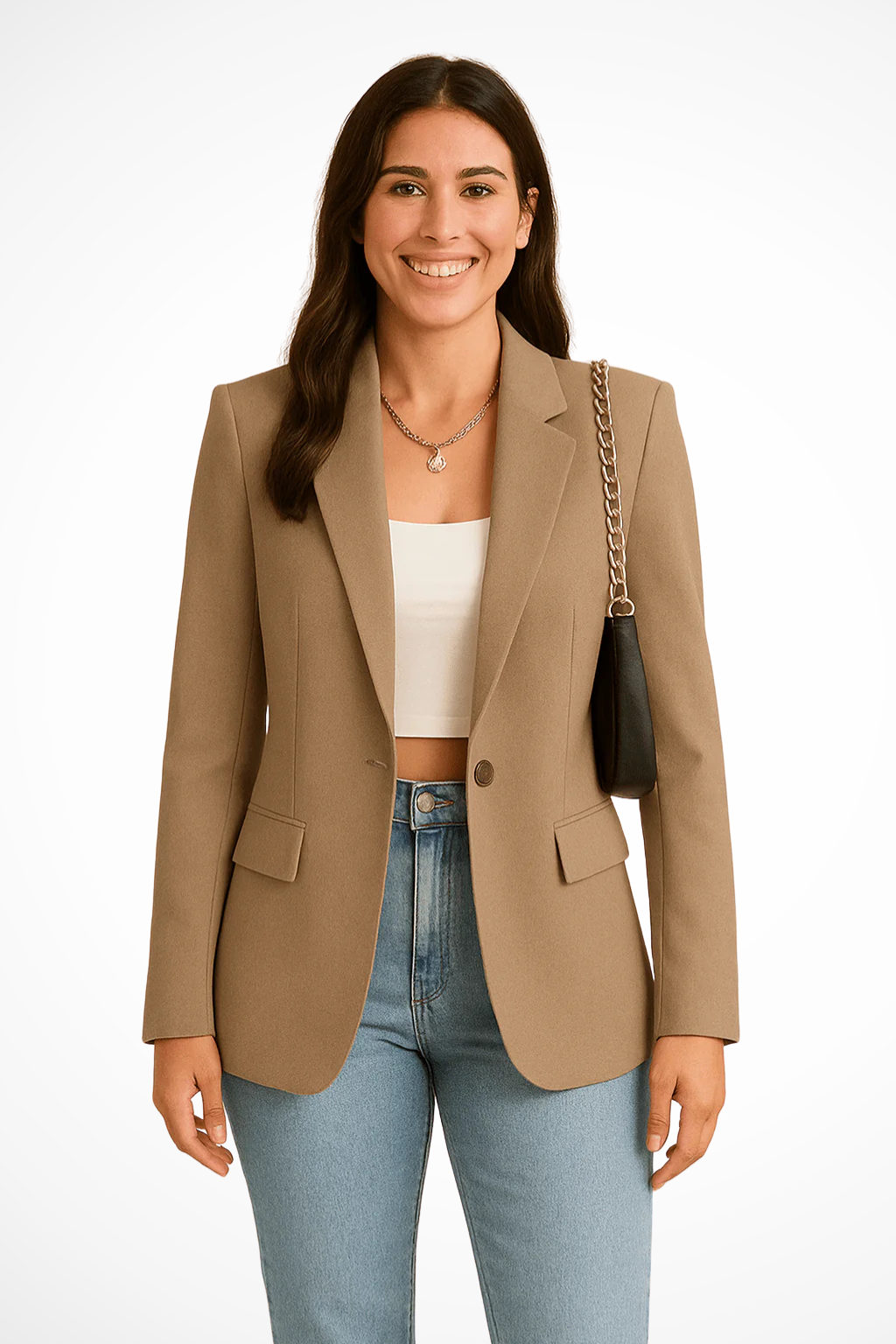 Nicolette | Eleganter, Maßgeschneiderter Damen-Blazer mit Ein-Knopf-Verschluss 1