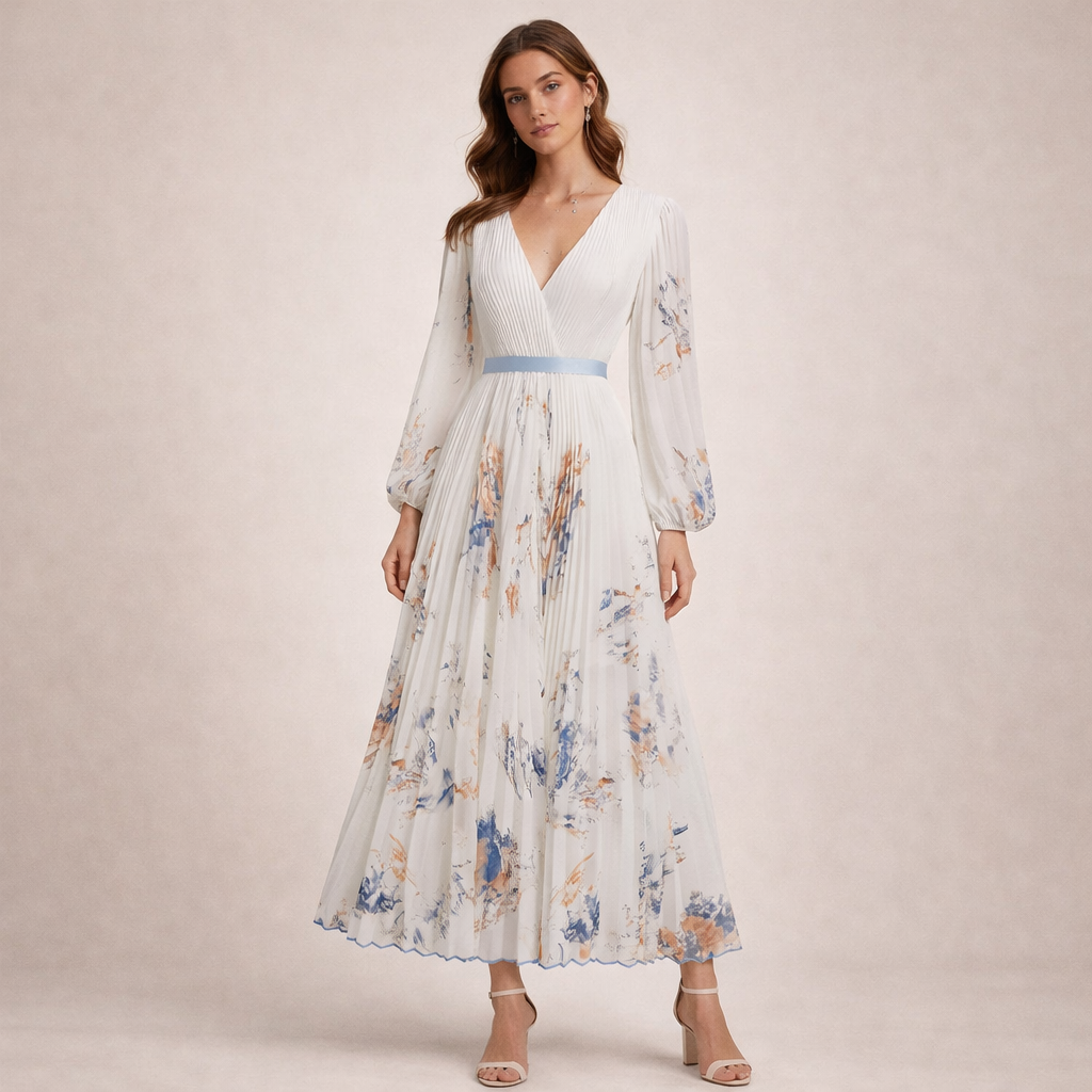 Nora | Maxikleid mit langen Ärmeln und Blumenmuster 1