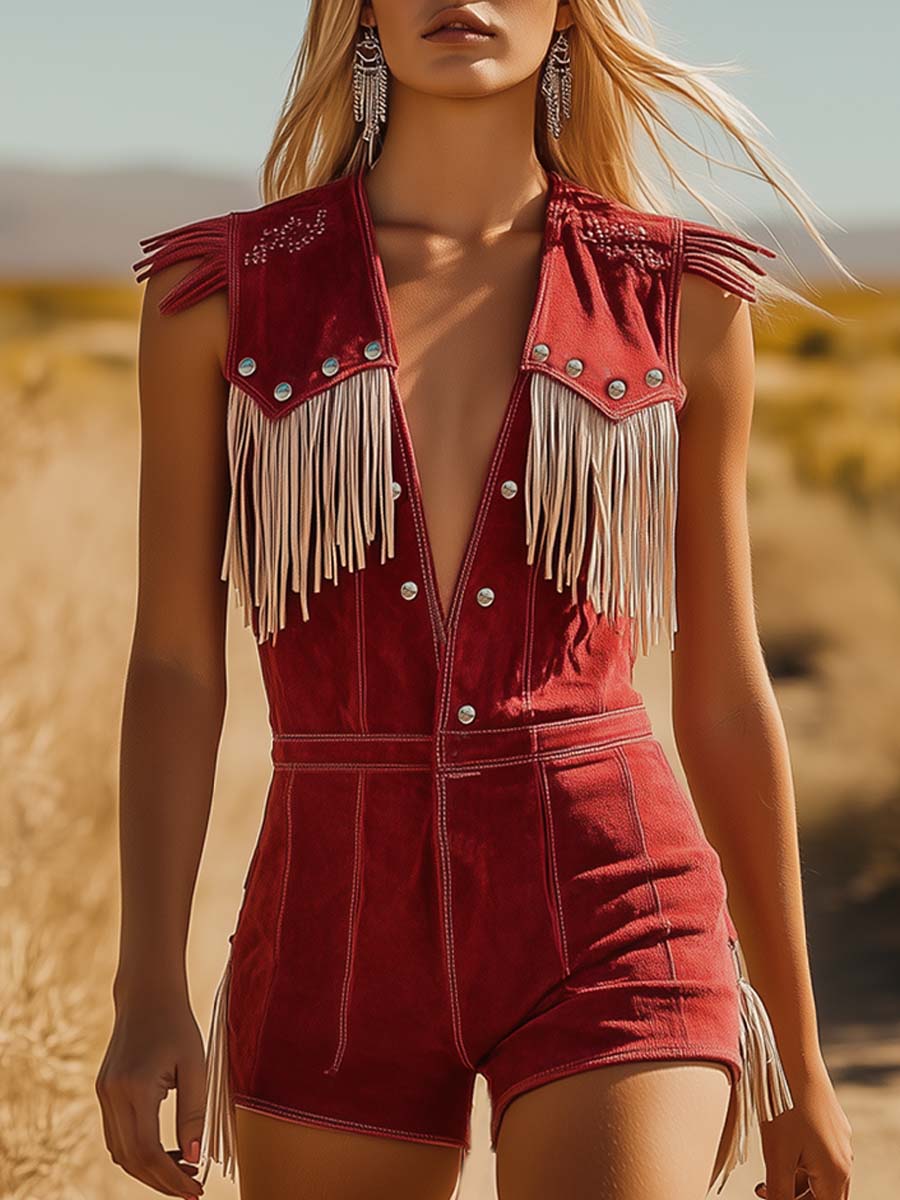 Octavia | Eleganter Damen Overall Festlich mit Fransen – Stilvoll &amp; Vielseitig für Jeden Anlass 0