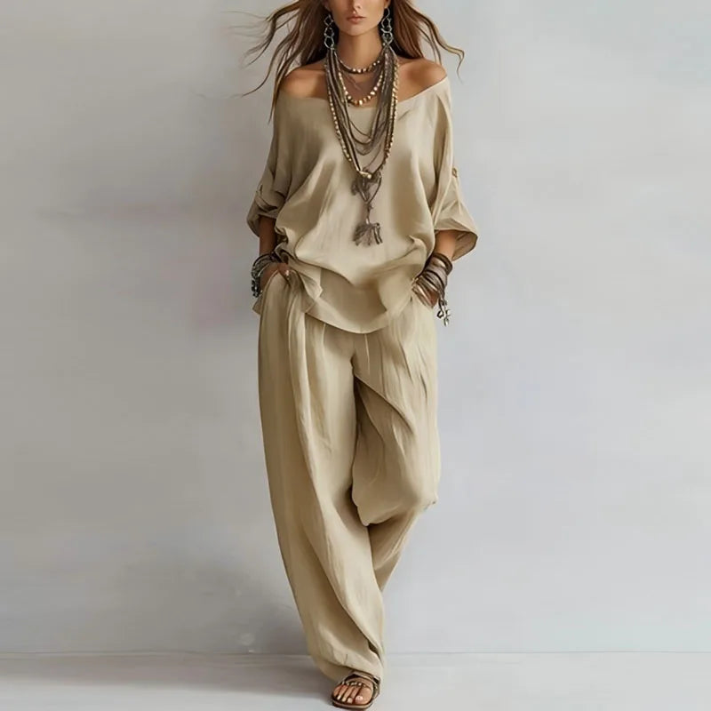 Octavia | Elegantes, Schulterfreies &amp; Weites Damen Kombi-Set 6