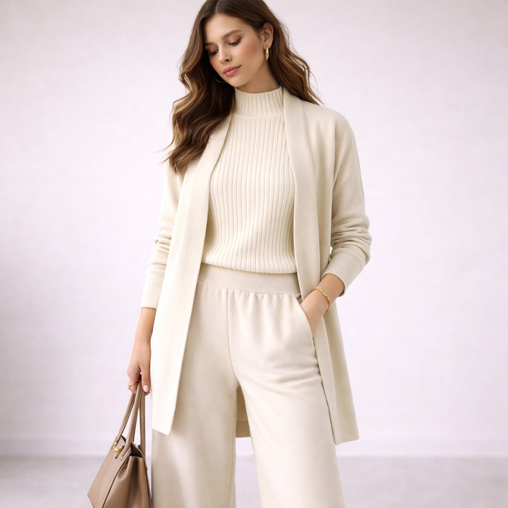 Olivia | Elegantes dreiteiliges Strick-Loungewear-Set 4