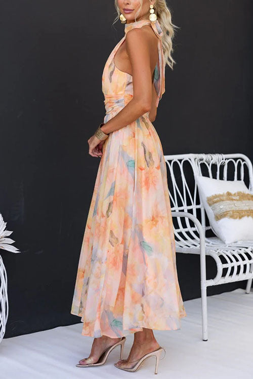 Olivia | Maxikleid Sommer Blumendruck Elegant Lange Kleider Damen 4