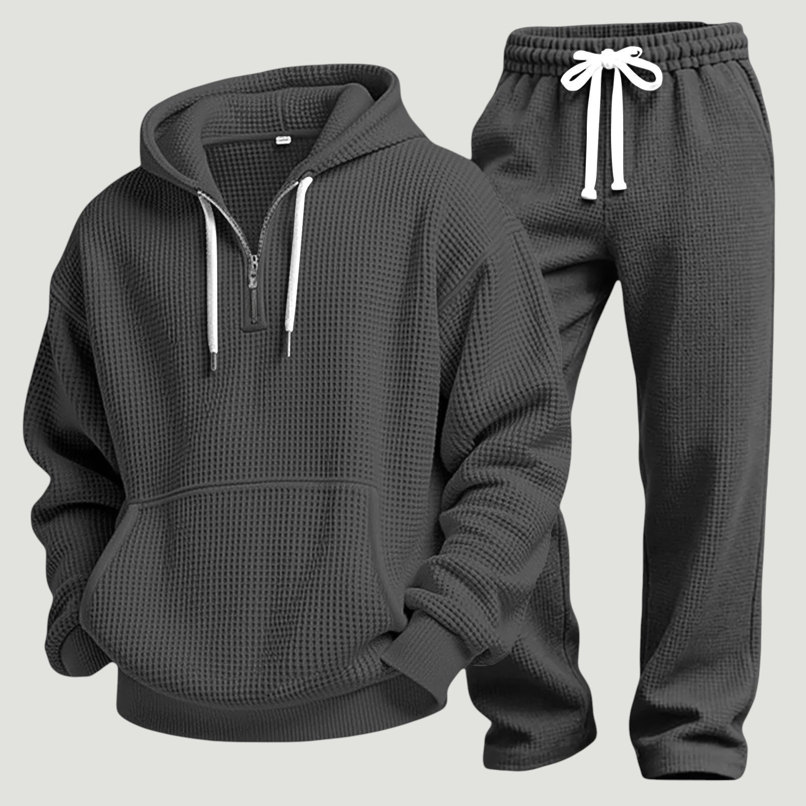 Oskar | Atmungsaktives, Weiches & Modernes Waffelstrick-Hoodie und Jogginghose Set 8